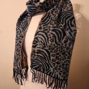 Unbranded Animal Print Rectangle Reversible Scarf Neckwarmer